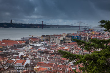 Obraz premium LISBON, PORTUGAL - January 28, 2011: A panoramic view from the 