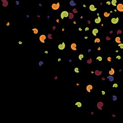 Vector Confetti Background Pattern. Element of design. Color spirals on a black background