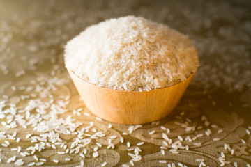 wooden bowl of rice