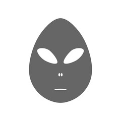 Alien face emoji. Egg shape martian head silhouette. Easter concept. Vector icon.