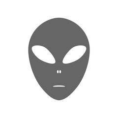 Alien face emoji. Martian head silhouette. Vector icon.