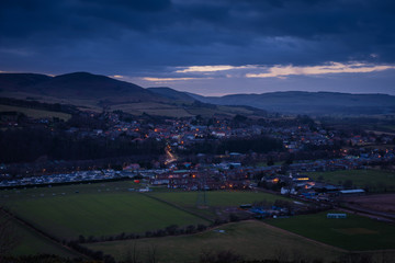 Wooler Town in Twilight / Wooler is a small market town in Northumberland, England and lies at the...