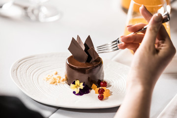 signature dark chocolate petit cake