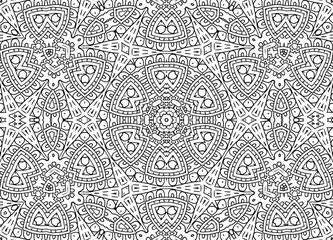 Black and white abstract outline pattern