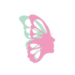 бабочка профиль девушки