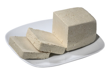 Sliced halva on the plate