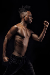 Fototapeta na wymiar African American male runner