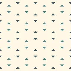 Repeated mini triangles on white background. Simple abstract wallpaper. Seamless pattern design with geometric figures.