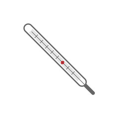 Medical mercury thermometer icon. Vector.