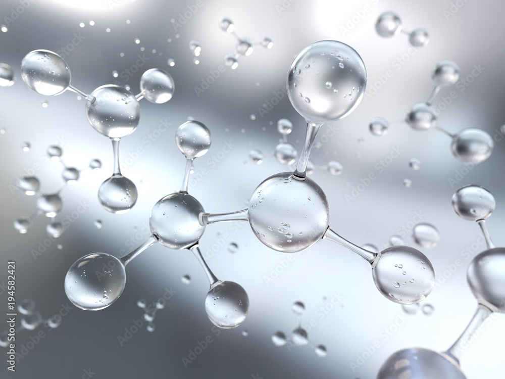 Wall mural abstract atom or molecule structure for science or medical background