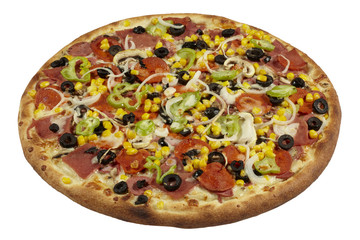 Deluxe Pizza on the white background