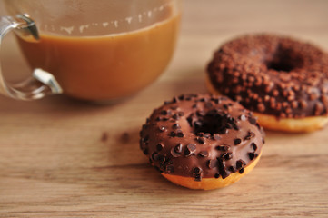 delicious coffee and delicious donuts