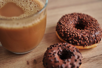 delicious coffee and delicious donuts