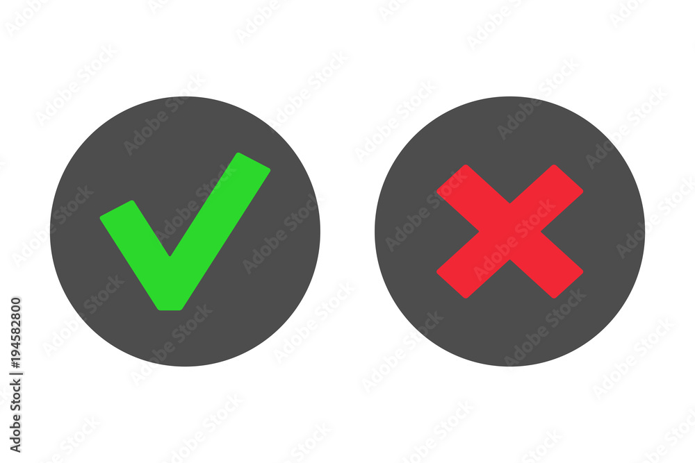 Poster yes button and no button icon. vector.