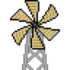 vector pixel art windmill