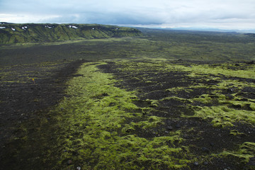 Evening on Lakagigar in Iceland