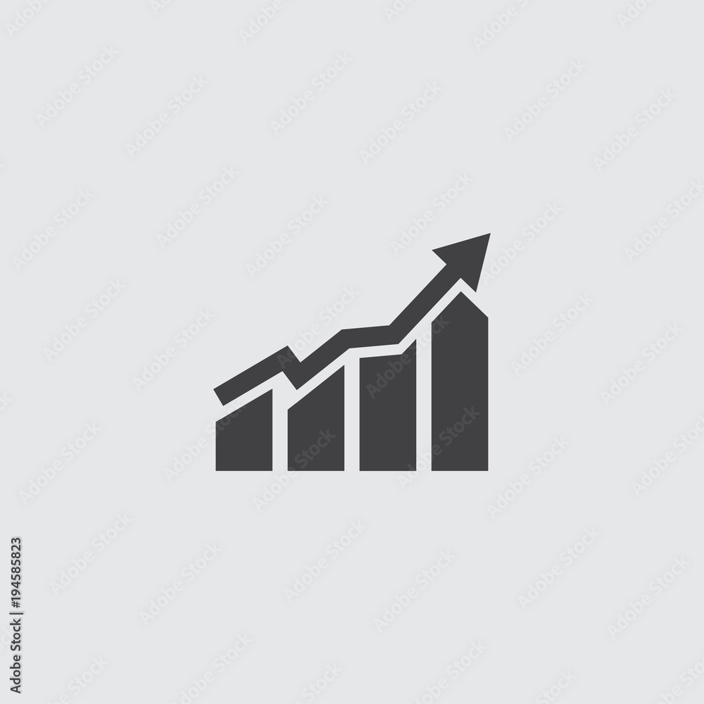 Leinwandbilder graph icon in trendy flat style isolated on grey background. chart bar symbol for your web site desi