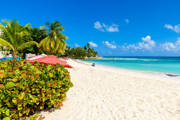 Dover Beach - tropical beach on the Caribbean island of Barbados. It is a paradise destination with...