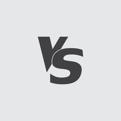 Versus letters logo. Letters V and S, flat style symbol. Isolated on white background. Vector illustration, eps 10
