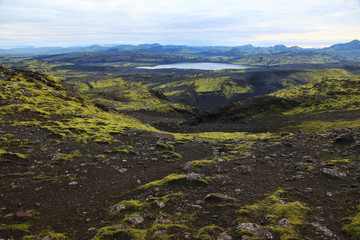 Evening on Lakagigar in Iceland