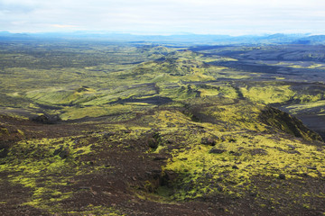 Evening on Lakagigar in Iceland