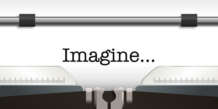 imagine - paix - mot - message - espoir - pacifisme - hymne - guerre - machine à écrire - symbole