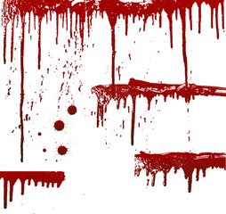 collection various blood or paint splatters,Halloween concept	