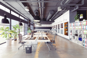modern cozy loft office
