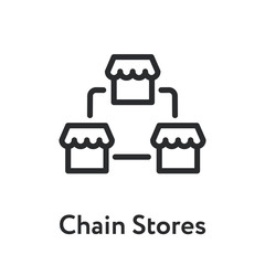 Chain Stores Shop Building Facade Minimal Flat Line Outline Stroke Icon