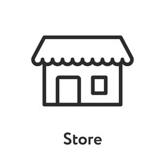 Store Shop Building Facade Minimal Flat Line Outline Stroke Icon