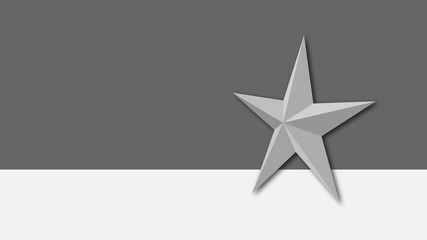 a minimalistic background with a star in shades of gray, with space for text