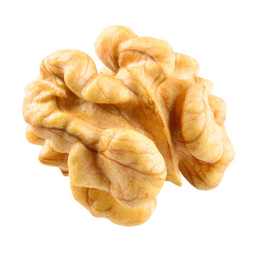 Walnut. Walnut kernel. Nut isolated on white. With clipping path.