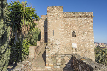 Naklejka premium Historic monument, La Alcazaba,palatial fortification.Malaga, Spain.