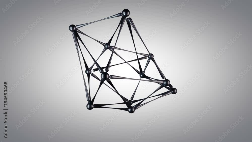 Poster Futuristic shape in studio. Abstract sc-fi concept animation. 3D rendering