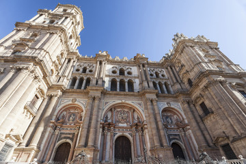Fototapeta na wymiar Cathedral,historic center of Malaga, Spain.