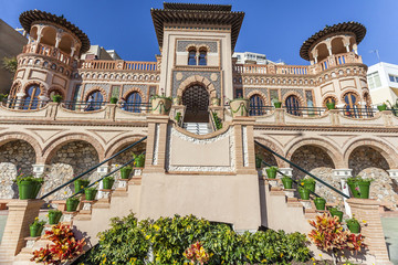 Naklejka premium Architecture, monument building, house, casa de los navajas,neo-mudejar style in Torremolinos,Spain.