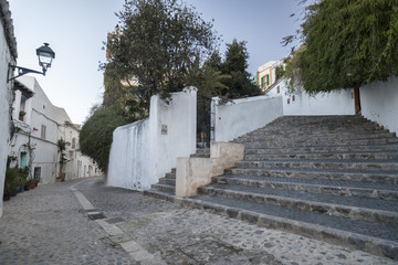 Historic area, Dalt Vila, fortified upped town,UNESCO world heritage site. Ibiza, Spain.