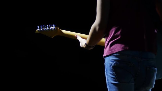 guitarist on the stage playing: concert,music-30 August 2017, Treviso,Italy