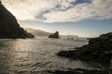Fototapeta na wymiar Basque coastline from San Juan de Gaztelugatxe