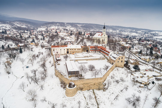 Beautiful church with fortress of Pecsvarad, Hungary