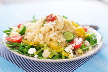 Healty salad with couscous  and vegetables