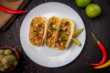 Mexican shrimp tacos