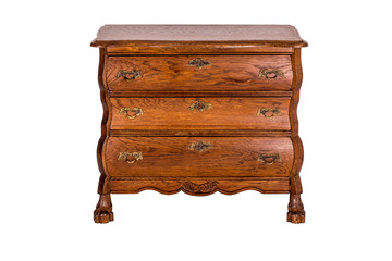 Wooden dresser isolated on white background