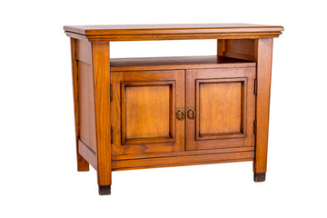 Classic wooden cabinet isolated on white background