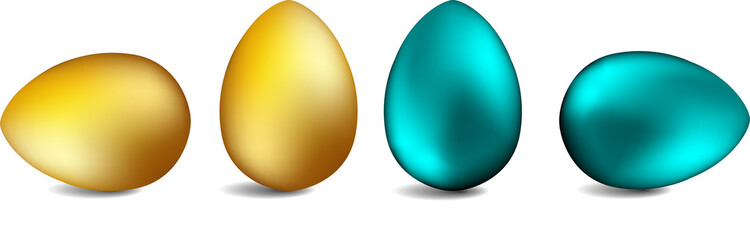 Set of realistic eggs on white background. Easter collection. Vector illustration Easter eggs
