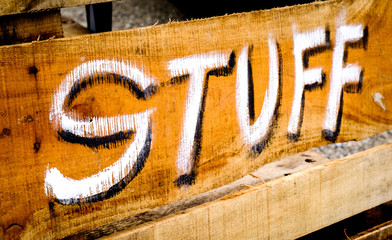 wooden stuff sign