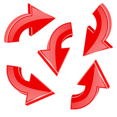 Red round curved arrows