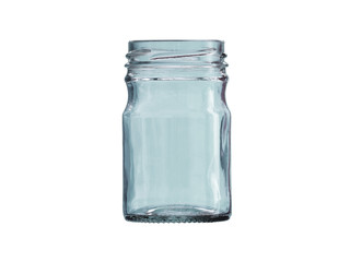 glass empty jar without lid isolated on white background