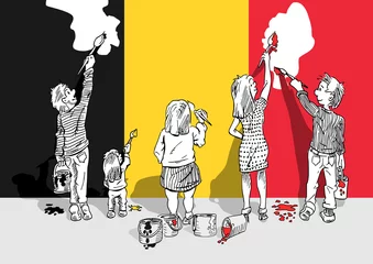 Tapeten Belgische vlag schilderen © emieldelange