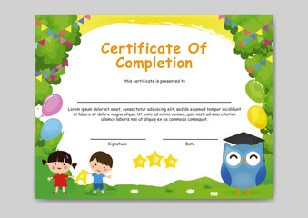 Kindergarten certificate of completion
